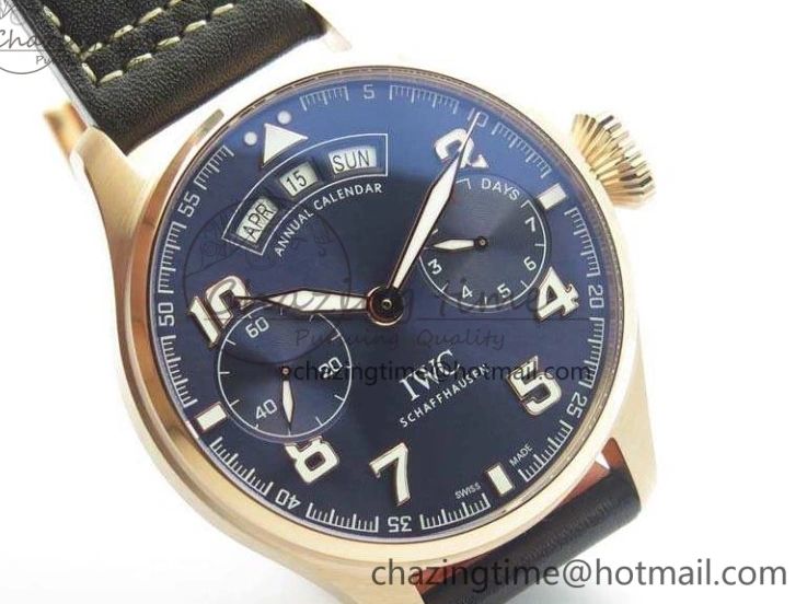 MIROTIME 0730 Big Pilot Real PR IW502701 RG YLF 1:1 Best Edition Blue Dial On Calfskin Strap A Classic 7225